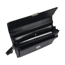 Oberthur Bradford - Cartable rigide 2 compartiments - noir - 29 x 38 x 13 cm