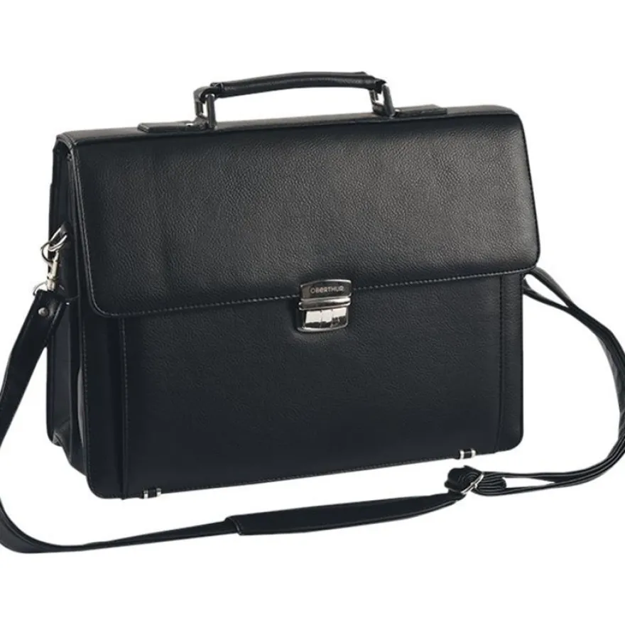 Oberthur Bradford - Cartable rigide 2 compartiments - noir - 29 x 38 x 13 cm