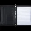 Oberthur Lisbonne - Conférencier A4 Zippé Noir – Élégant en Mix-Matière Tressé/Lisse avec Stylo Tactile et Bloc-Notes – Rangement Cartes