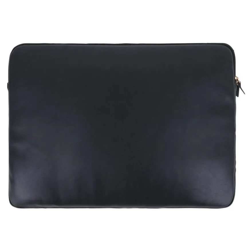 Oberthur Lisbonne - Housse Ordinateur 15,6'' Noir – Élégante et Protectrice, Mix-Matière Tressé/Lisse, Poche A4, Intérieur Mousse
