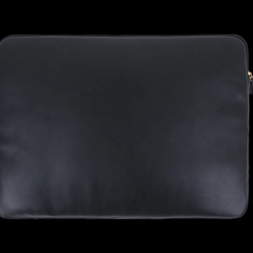 Oberthur Lisbonne - Housse Ordinateur 15,6'' Noir – Élégante et Protectrice, Mix-Matière Tressé/Lisse, Poche A4, Intérieur Mousse