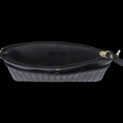 Oberthur Lisbonne - Sac Bandoulière Noir – Élégant en Mix-Matière Tressé/Lisse, Poche Avant Aimantée, Bandoulière Amovible
