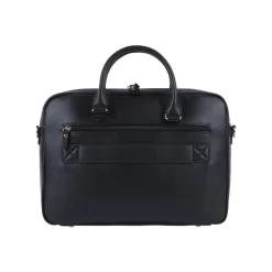 Oberthur Lisbonne - Sacoche Ordinateur 15,6'' Noir – Élégante et Fonctionnelle, Mix-Matière Tressé/Lisse, Sangle Trolley, Multiples Poches