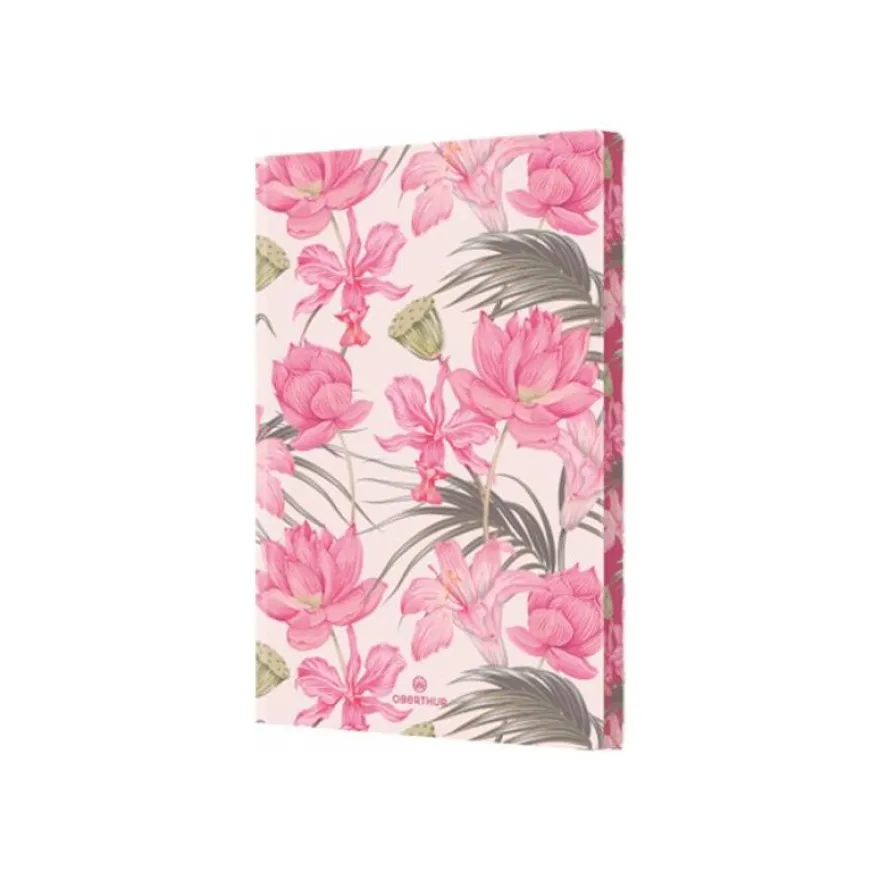 Oberthur Malaga - Carnet de notes souple - A5 - ligné - 200 pages - pivoines