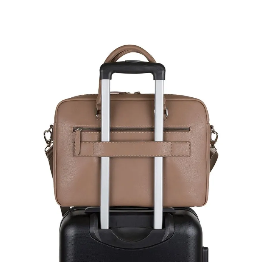 Oberthur Sofia - Sacoche pour ordinateur portable 15,6" - 2 compartiments - taupe