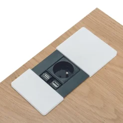 Obturateur d'alimentation VPAD pour caisson TOWER - 1 prise 220V + 2 prises USB - blanc