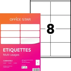 Office Star - 800 Étiquettes multi-usages blanches - 105 x 70 mm - réf OS43426