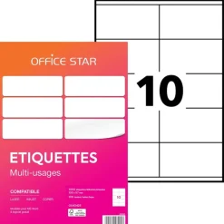 Office Star - 1000 Étiquettes multi-usages blanches - 105 x 57 mm - réf OS43425