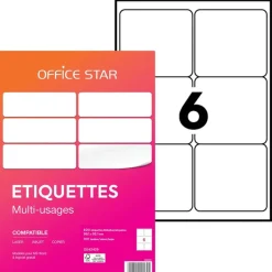 Office Star - 600 Étiquettes multi-usages blanches - 99,1 x 93,1 mm - réf OS43439