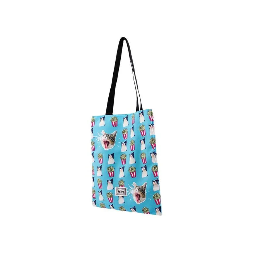 Oh My Pop! Angry Cat - Sac shopping - turquoise - Karactermania