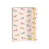 ONLINE - Carnet à puce - A5 - 72 feuilles / 144 pages - pointillé - dachshund - rose - carton plat