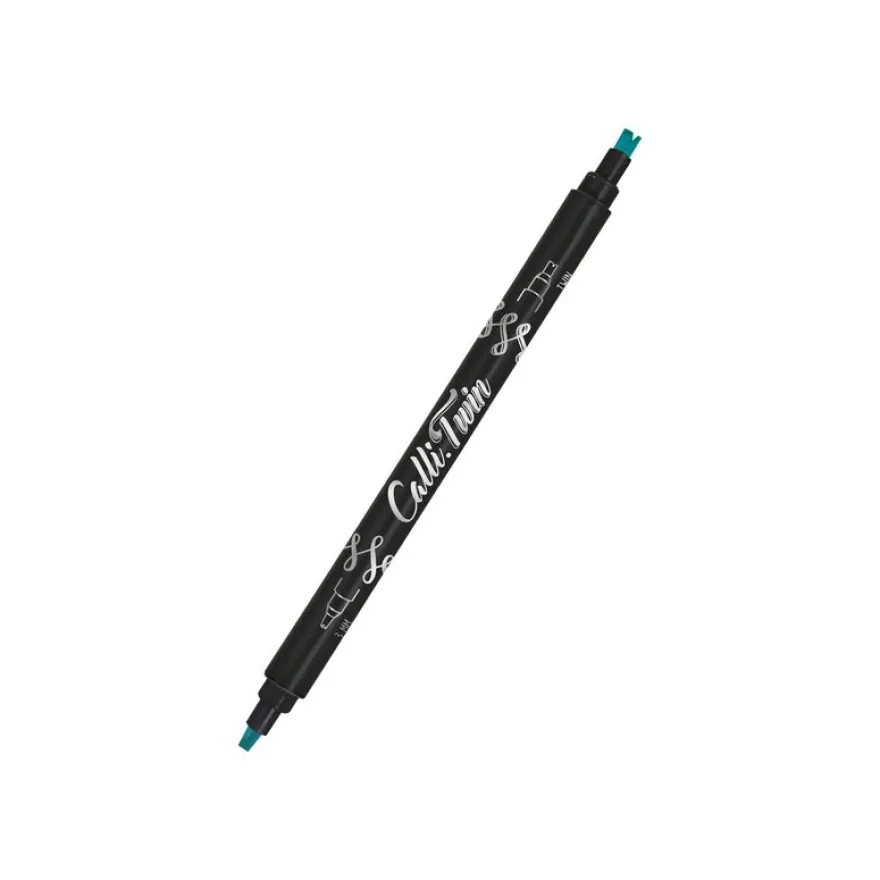 Online Calli Twin - Stylo pinceau à double embout - feutre de calligraphie - turquoise