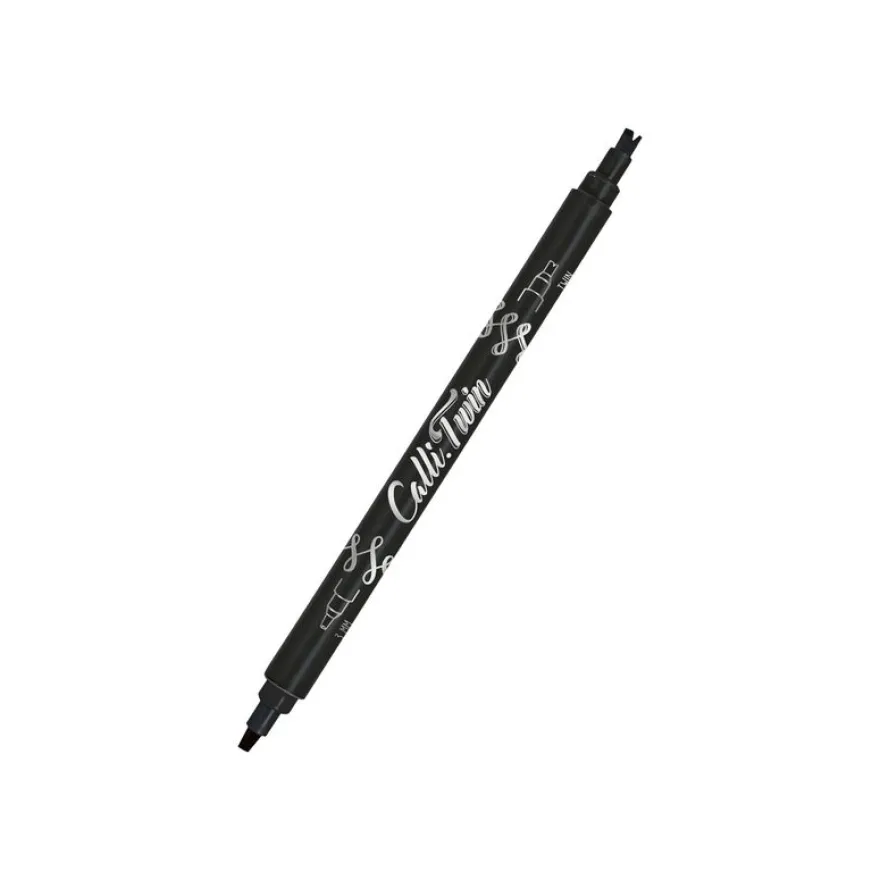 Online Calli Twin - Stylo pinceau à double embout - feutre de calligraphie - noir