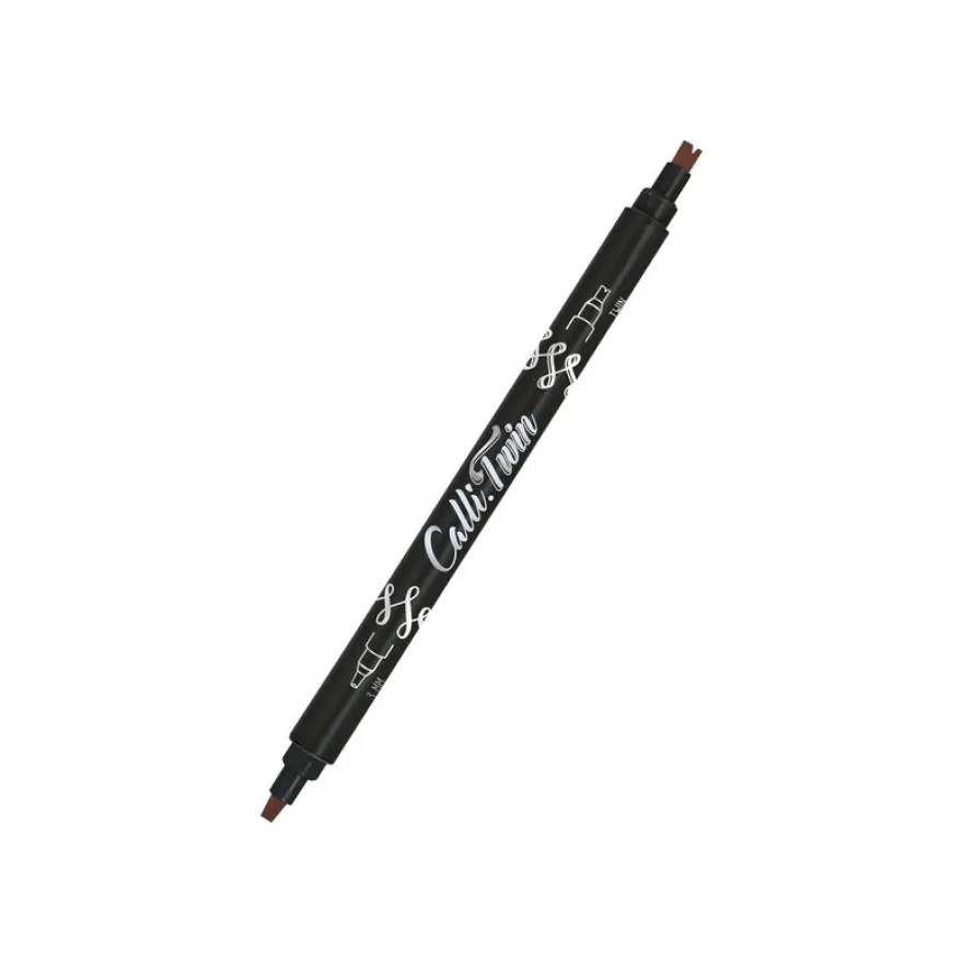 Online Calli Twin - Stylo pinceau à double embout - feutre de calligraphie - aubergine
