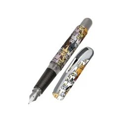 ONLINE College - Stylo plume - fluffy cats - bleu - 0.5 mm - pointe moyenne