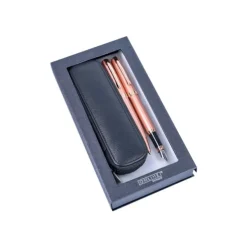 Online Eleganza - Parure stylo à bille et sylo plume rose - avec étui
