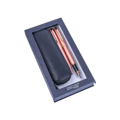 Online Eleganza - Parure stylo à bille et sylo plume rose - avec étui