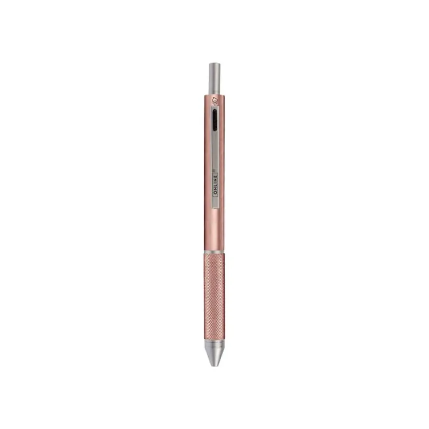Online 4-in-1 Multipen - Stylo à bille 3 couleurs et porte-mines - rose doré