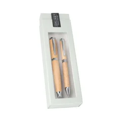 Online Nature Style - Parure de stylo plume et stylo à bille - bois de hêtre