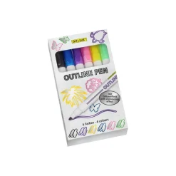 ONLINE Outline - Marqueur - 6 couleurs dans un étui avec effet pailleté