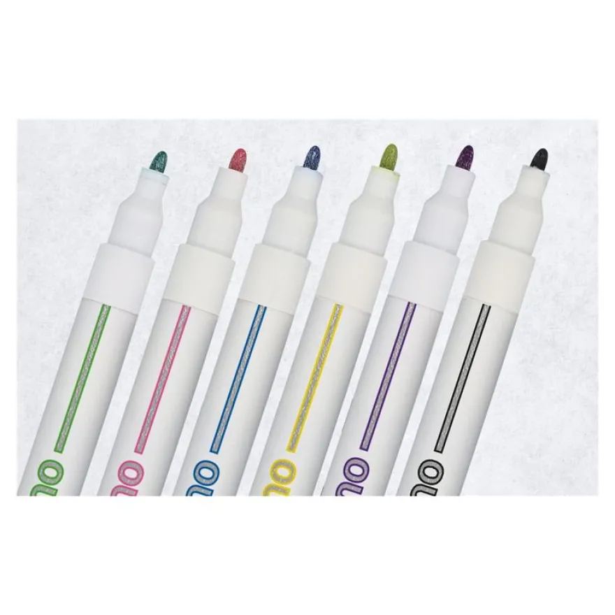ONLINE Outline - Marqueur - 6 couleurs dans un étui avec effet pailleté