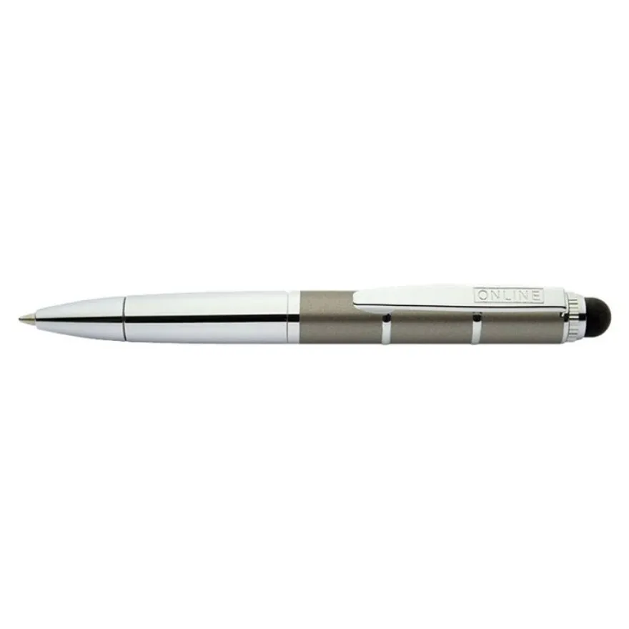Online Piccolo - Stylo à bille gris métallique - encre bleue