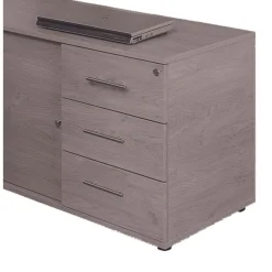 Option 2 tiroirs plats pour console Steely - imitation chêne gris