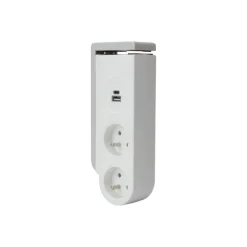 Otio - Coupe-circuit (clamp-mountable) - clip-on, with USB chargers - CA 230 V - 3680 Watt - connecteurs de sortie : 2 (2 x Type E, USB, 24 pin USB-C) - 1.5 m cordon - blanc