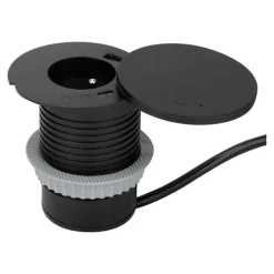Otio - Plot de charge sans fil (encastrable) - + induction charger - CA 230 V - 3680 Watt - connecteurs de sortie : 1 - noir mat
