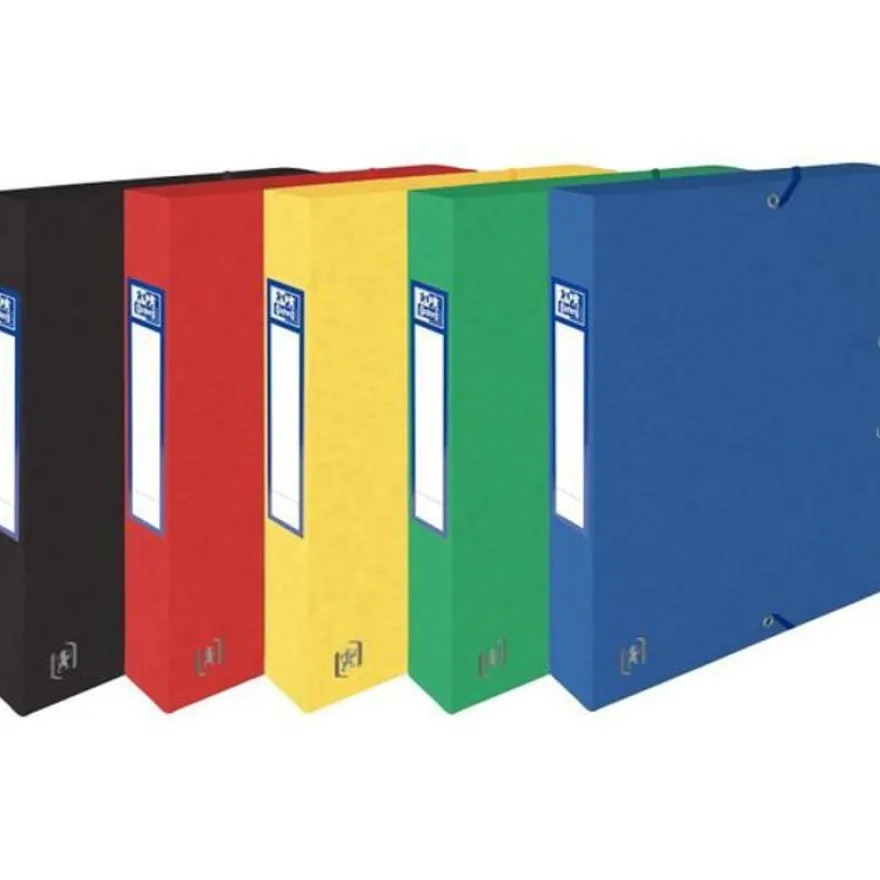 Oxford - 4 boîtes de classement carton dont 1 offerte - dos 40 mm - couleurs assorties