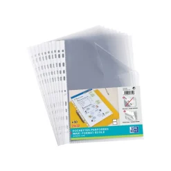 Oxford - 50 Pochettes perforées - 24 x 32 cm - lisse - pour 25 feuilles - 6/100