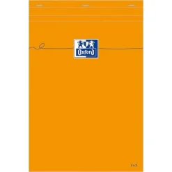 Oxford - Bloc notes - A4 - 160 pages - petits carreaux - 80G - orange