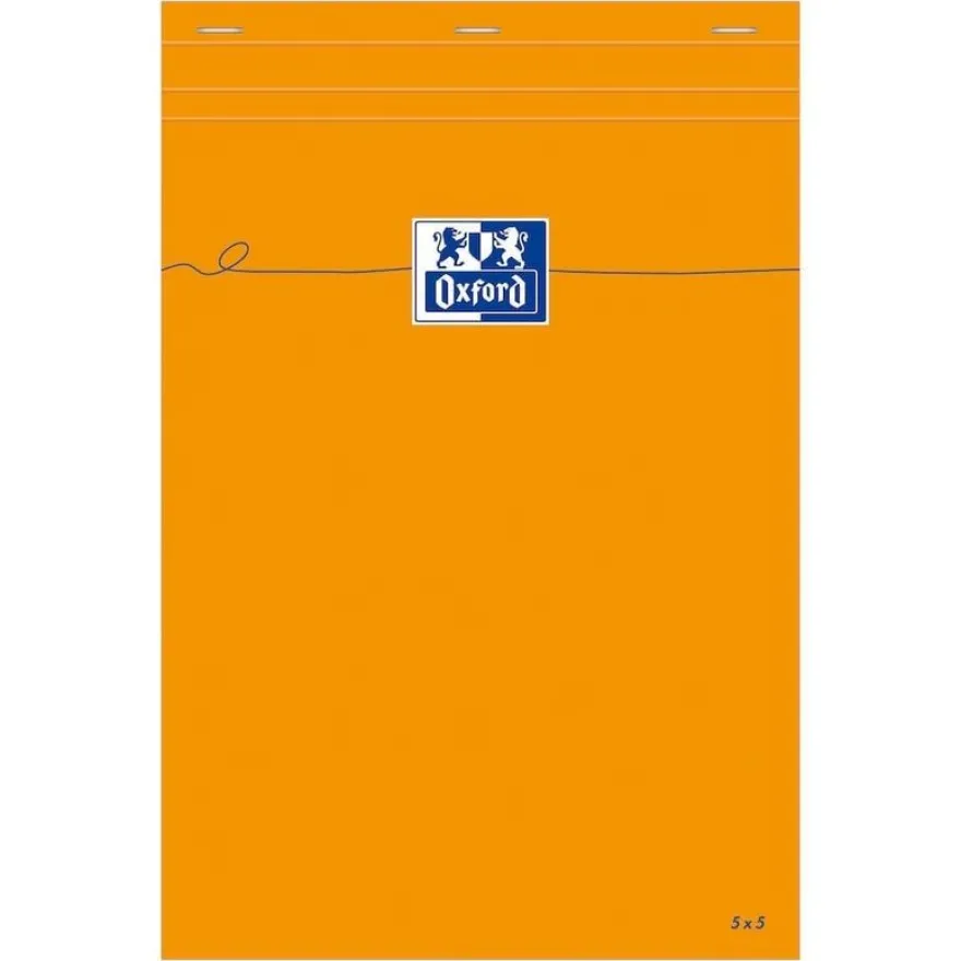 Oxford - Bloc notes - A4 - 160 pages - petits carreaux - 80G - orange