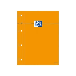 Oxford - Bloc notes - A4 - 160 pages - grands carreaux - perforé - orange