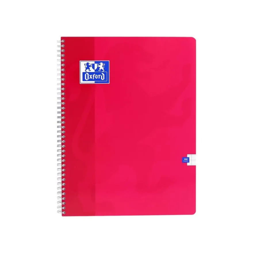 Oxford - Cahier à spirale 24 x 32 cm - 180 pages - grands carreaux (Seyes) - disponible dans différentes couleurs