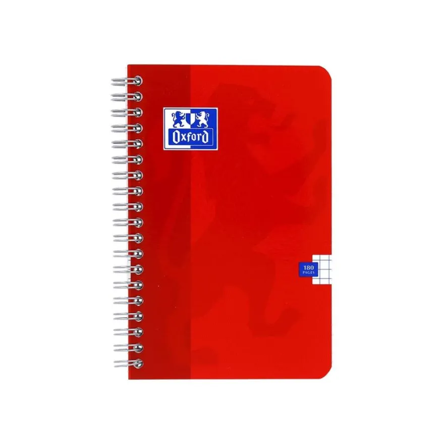 Oxford - Carnet à spirale 11 x 17 cm - 180 pages - petits carreaux (5x5 mm) - disponible dans différentes couleurs