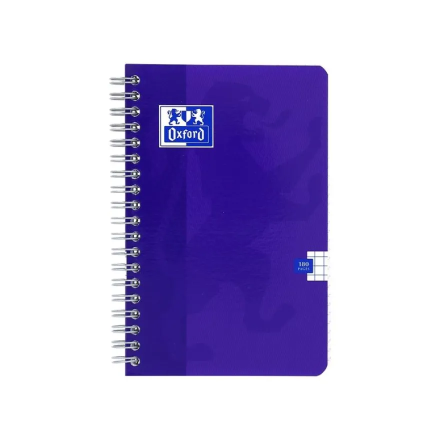 Oxford - Carnet à spirale 11 x 17 cm - 180 pages - petits carreaux (5x5 mm) - disponible dans différentes couleurs