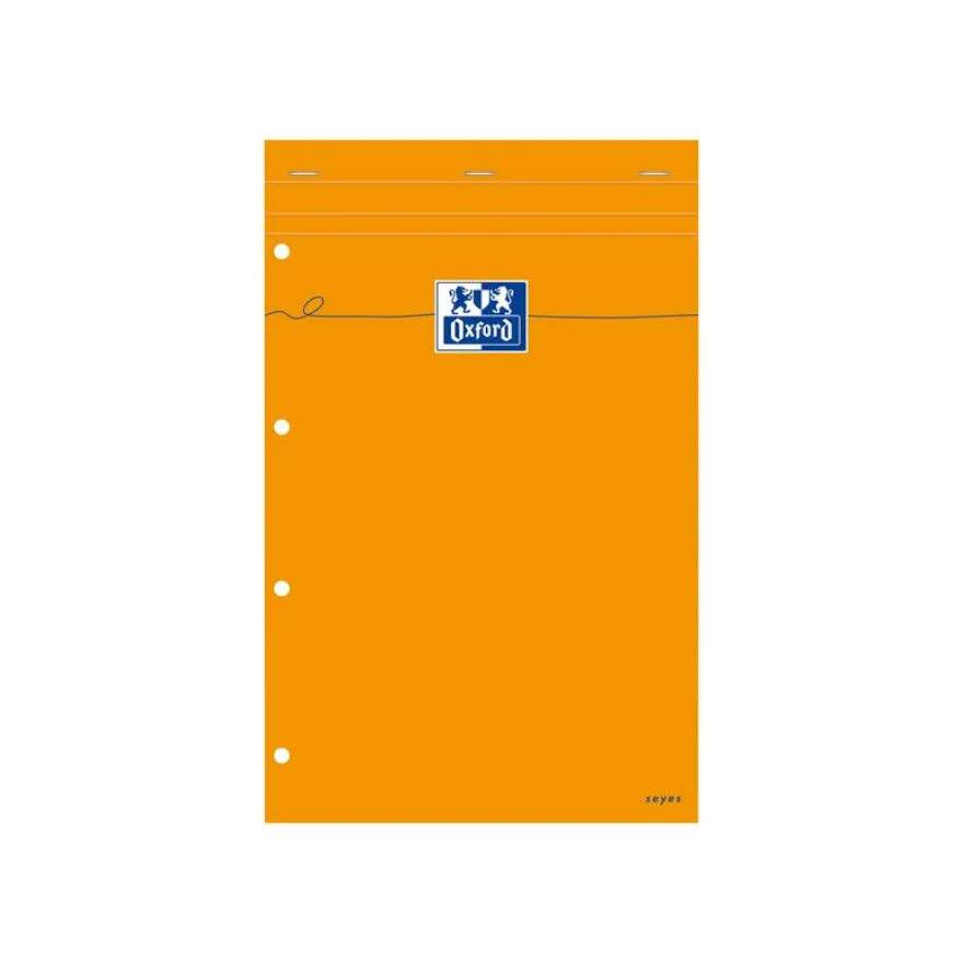 Oxford - Pack de 5 Blocs notes - A4 + - 160 pages - grands carreaux - perforés - orange