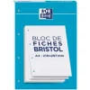 Oxford - Pack de 30 Fiches Bristol - A4 - petits carreaux - perforées - blanc