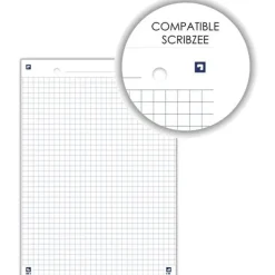 Oxford - Pack de 30 Fiches Bristol - A5 - petits carreaux - perforées - blanc