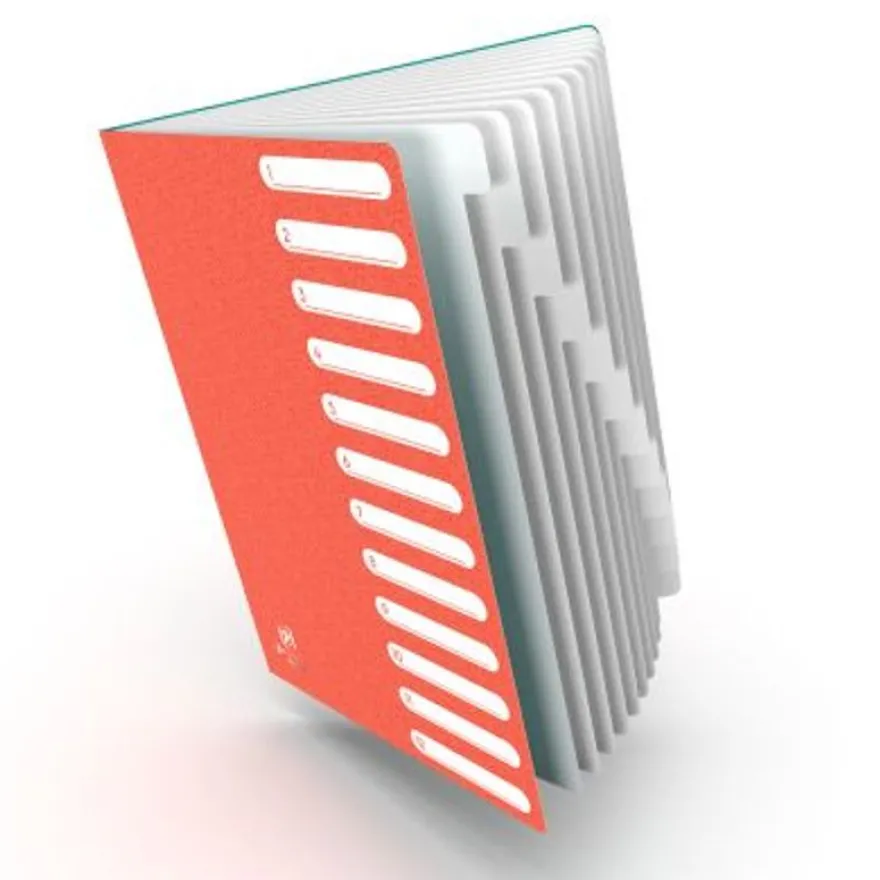 Oxford Bicolor Recyc+ - Trieur carte 12 positions - A4 - disponible dans différentes couleurs