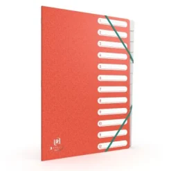 Oxford Bicolor Recyc+ - Trieur carte 12 positions - A4 - disponible dans différentes couleurs