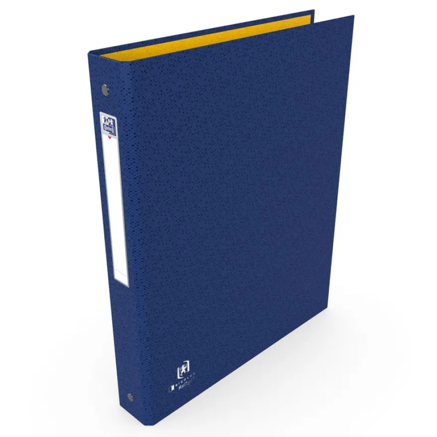 Oxford Bicolor Recycl + - Classeur 4 anneaux - A4 - Dos 40 mm - Couverture en carte rembordée imprimée et pelliculée - Disponible en différentes couleurs