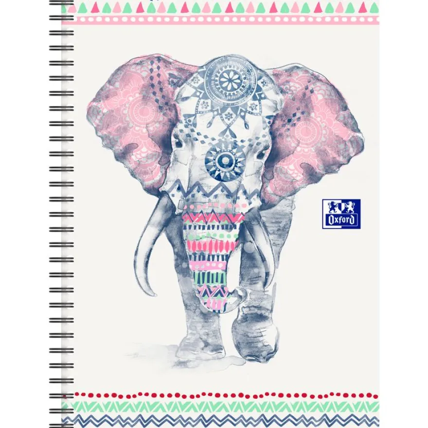 Oxford Boho Chic - Cahier spiralé B5 (19 x 25 cm) - 120 pages - ligné