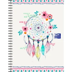 Oxford Boho Chic - Cahier spiralé B5 (19 x 25 cm) - 120 pages - ligné