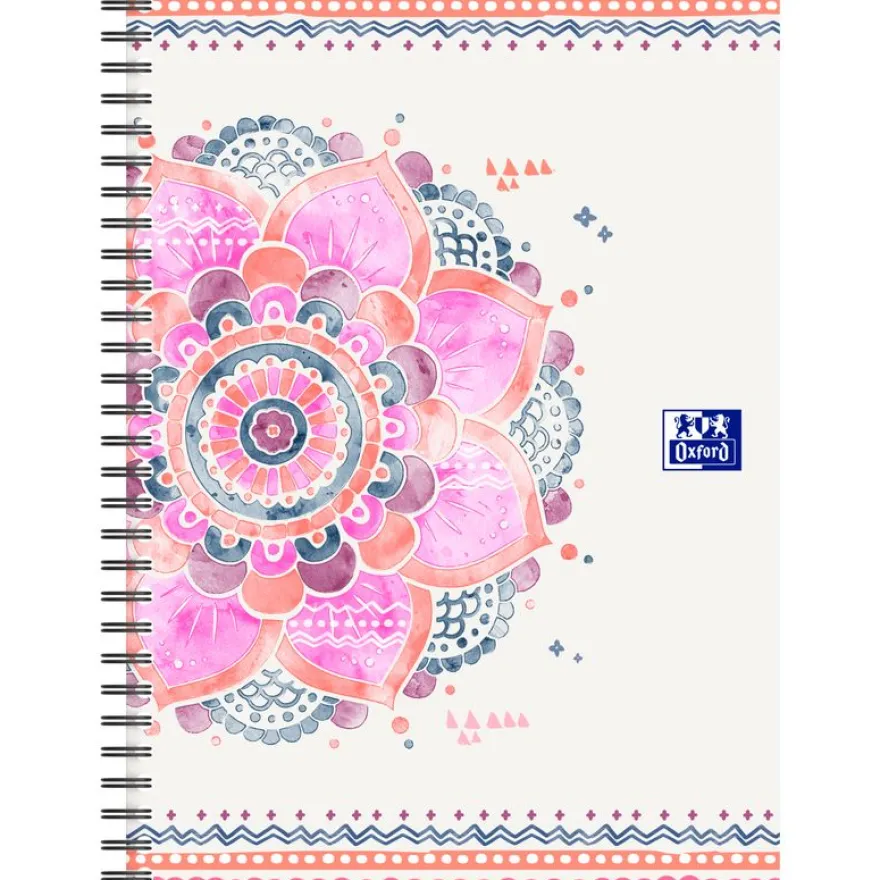 Oxford Boho Chic - Cahier spiralé B5 (19 x 25 cm) - 120 pages - ligné