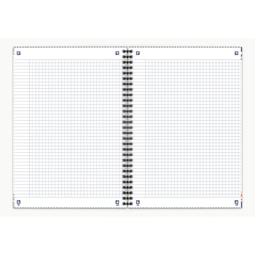 Oxford Boho Chic - Cahier spiralé B5 (19 x 25 cm) - 120 pages - petits carreaux ( 5x5 cm)