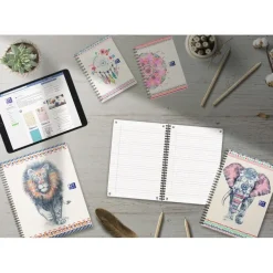 Oxford Boho Chic - Cahier spiralé B5 (19 x 25 cm) - 120 pages - petits carreaux ( 5x5 cm)