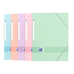 Oxford Color Life Pastel - Chemise à élastique 3 rabats - A4 - Carte rigide 300g/m² pelliculé - Disponible en différentes couleurs