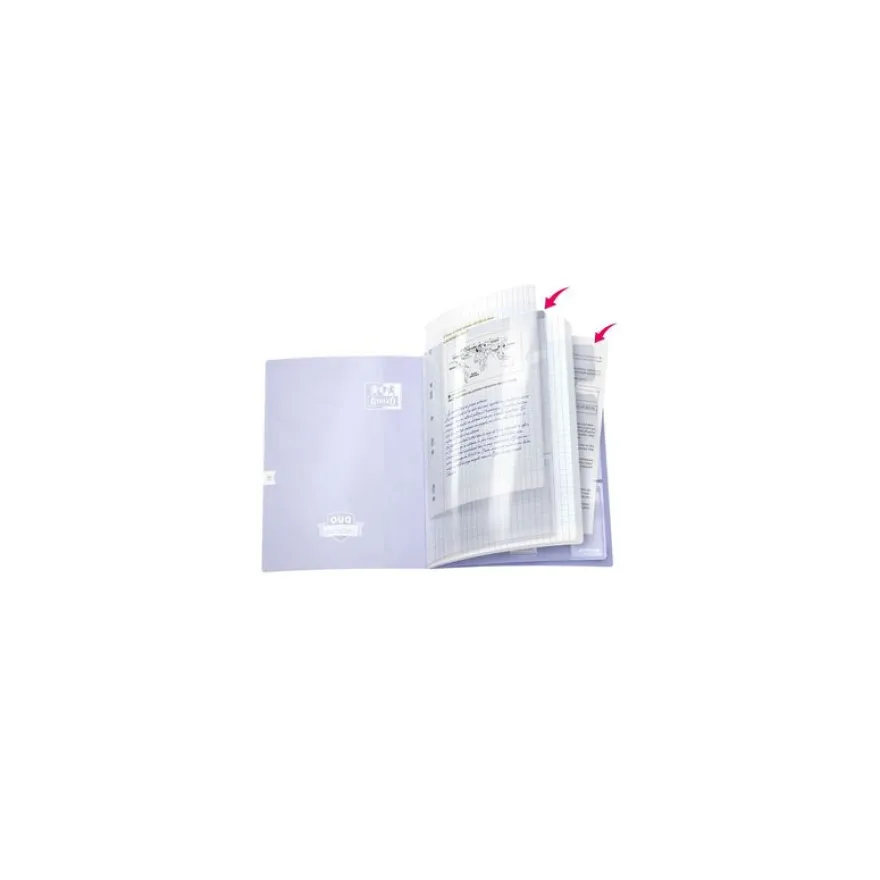 Oxford Duo - Cahier polypro 24 x 32 cm - 96 pages - grands carreaux (Seyes) - disponible dans différentes couleurs